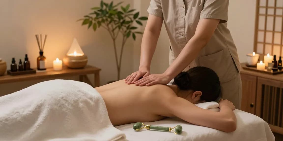 Relaxing 파주출장마사지 therapy session with soothing ambiance and essential oils.