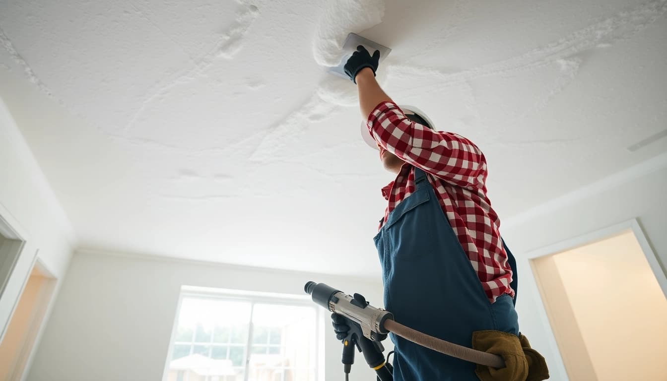 Explaining how much does spray foam removal cost through a contractor's removal process.