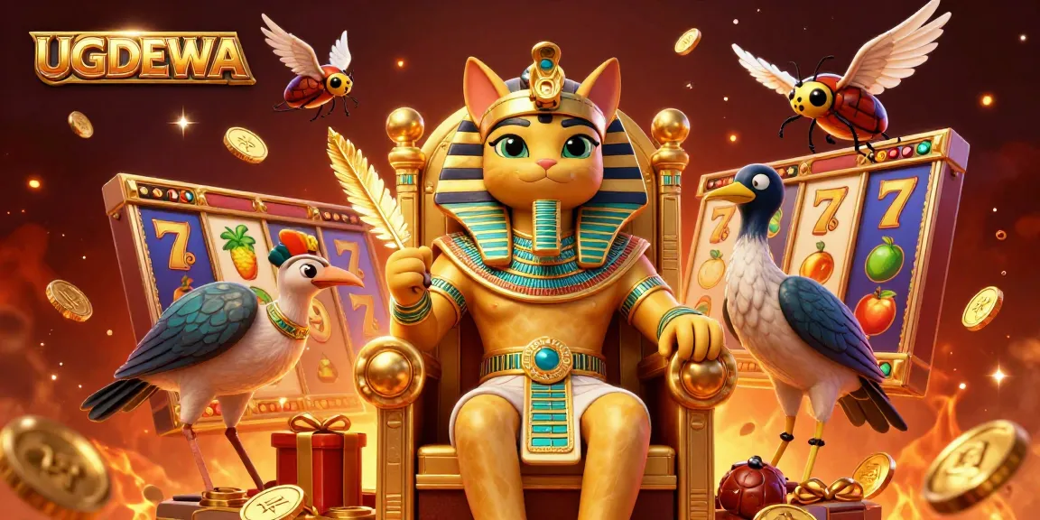 Experience the excitement of slot games with UGDEWA's vibrant and engaging gaming illustration.