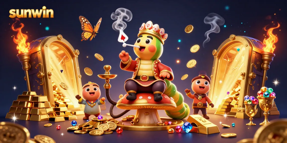 Engage with thrilling poker action at Sunwin, featuring a unique 3D casino illustration.