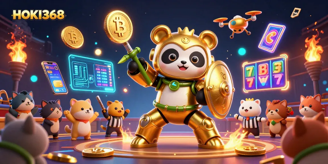Engage in thrilling gaming at HOKI368 while witnessing a spectacular mech-suit panda battle!