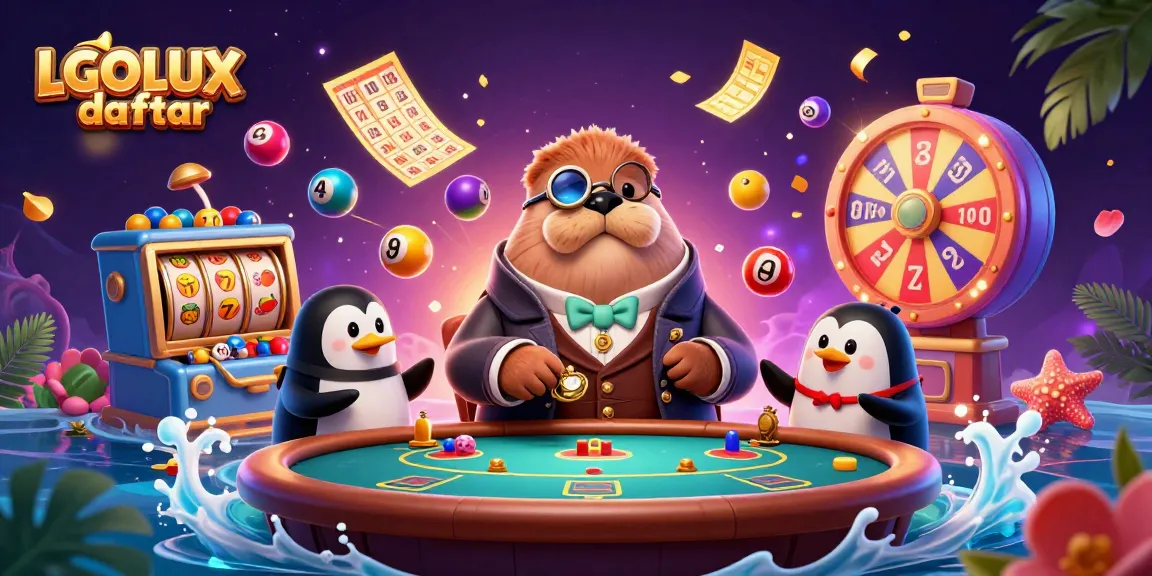 Experience the excitement of LGOLUX daftar with cartoon characters at an underwater poker table.