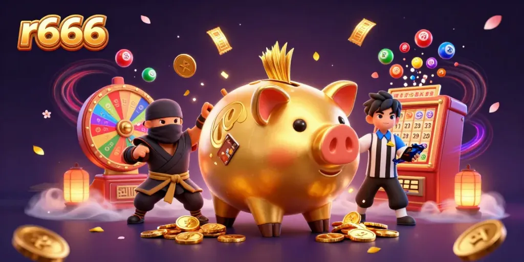 Experience excitement and winning with r666's live casino features, showcasing vibrant gaming elements.