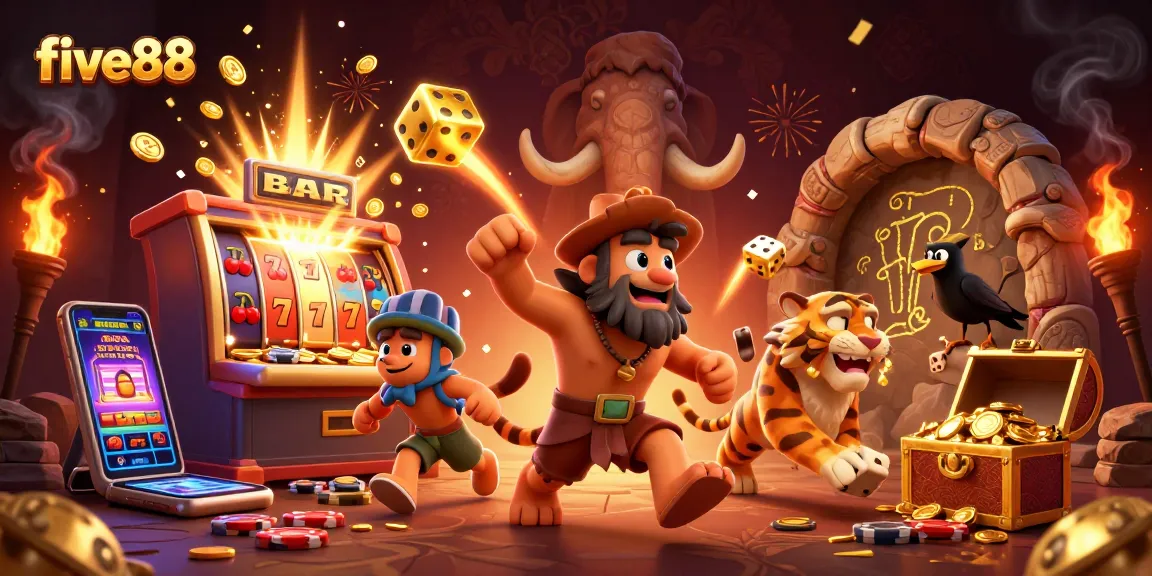 Experience the exciting five88 casino adventure with vibrant characters, games, and jackpots.