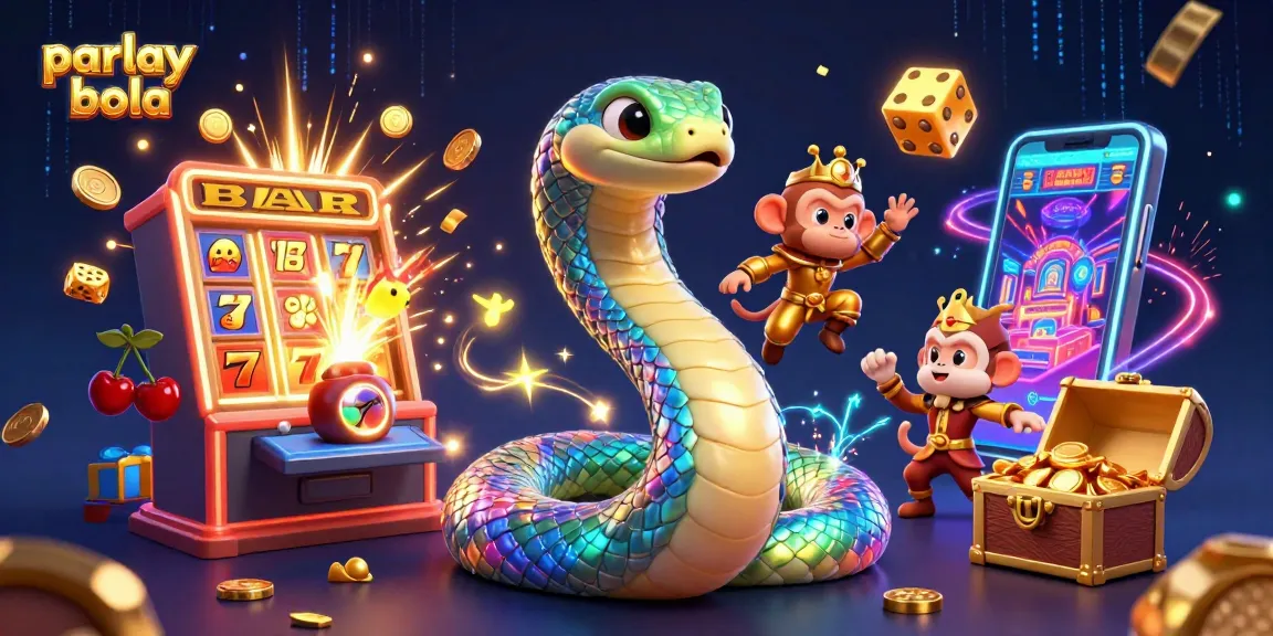 Experience parlay bola action with vibrant 3D characters and casino elements exploding with excitement.
