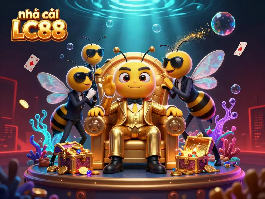 Engaging scene of nhà cái LC88 showcasing a thriving casino atmosphere with animated characters and vibrant game elements.