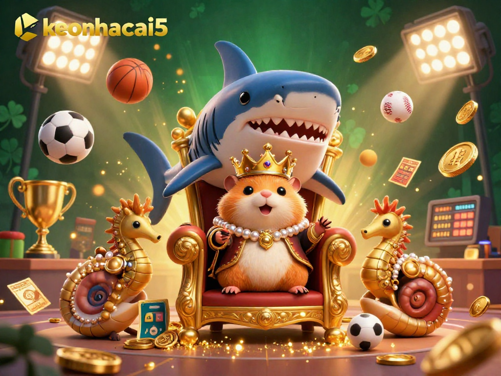 Experience the thrill of keonhacai5 with the golden hamster king and dynamic sports betting elements.