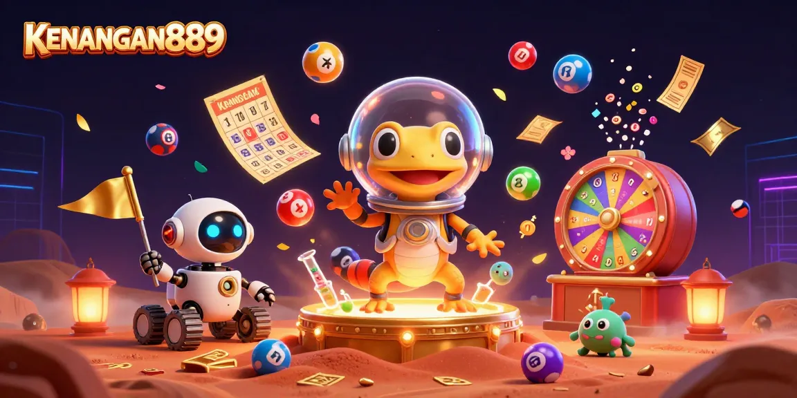 Experience the thrills at KENANGAN889 with vibrant slot games and bonuses in a whimsical Martian casino.