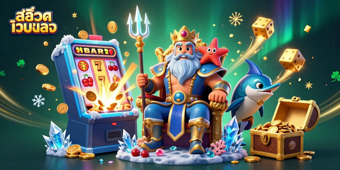 Experience exciting adventures with สล็อตเว็บตรง at a vibrant casino scene featuring Neptune and captivating game elements.