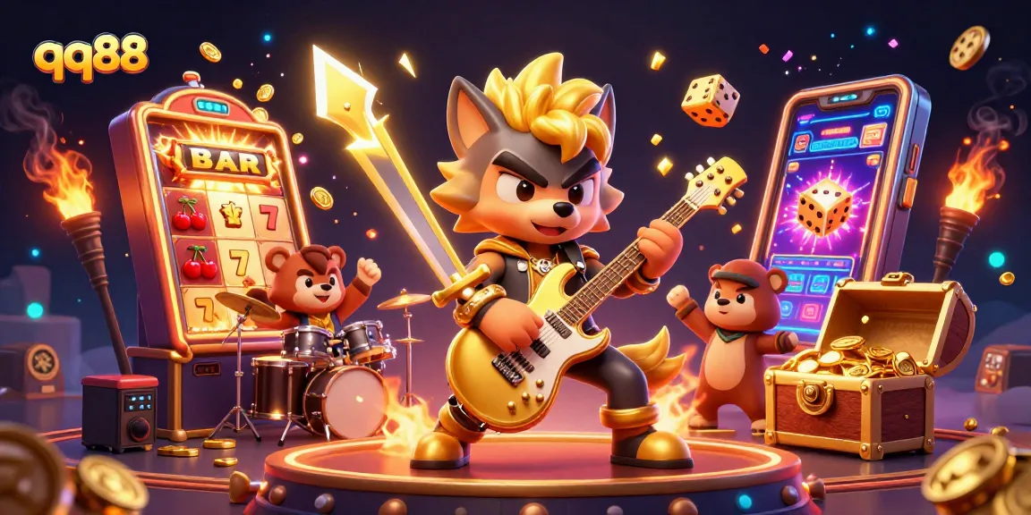 Experience thrilling gameplay at qq88's dynamic casino scene with spirited characters and rich textures
