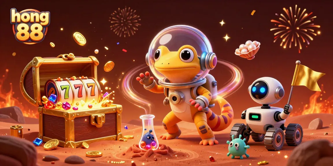 Experience thrilling wins at hong 88 with energetic slots and dynamic casino elements in vibrant illustration.