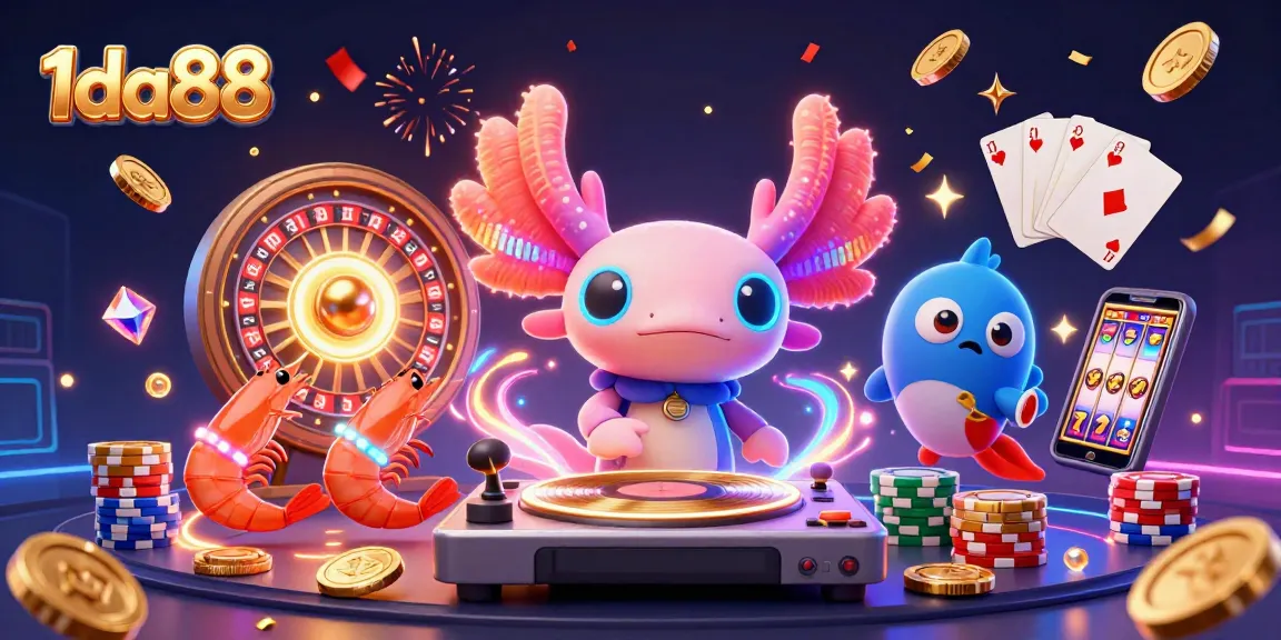 Experience the thrill of 1da88 with vibrant 3D casino characters and elements in a dynamic scene.