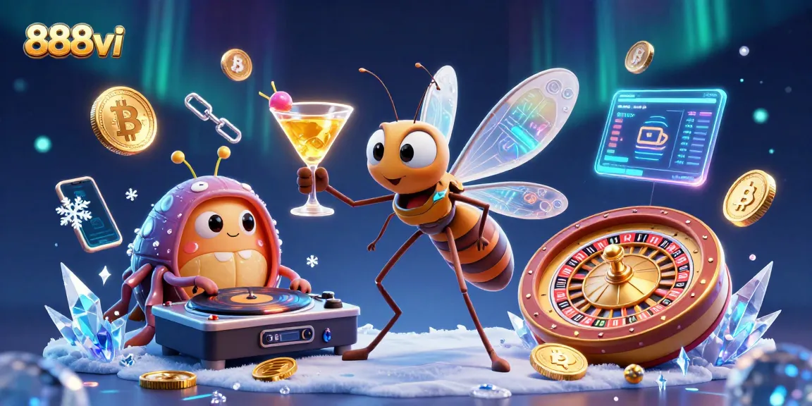 Experience exciting casino adventures with 888vi's vibrant 3D illustration featuring unique characters and rich gambling elements.