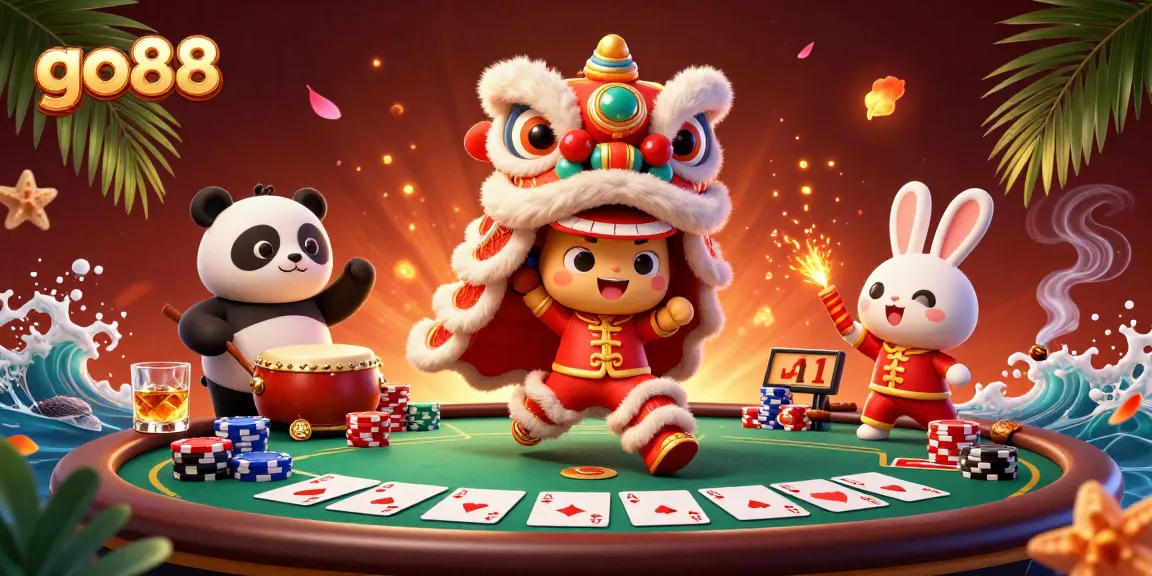 Experience thrilling casino action with go88 featuring vibrant characters and poker elements.