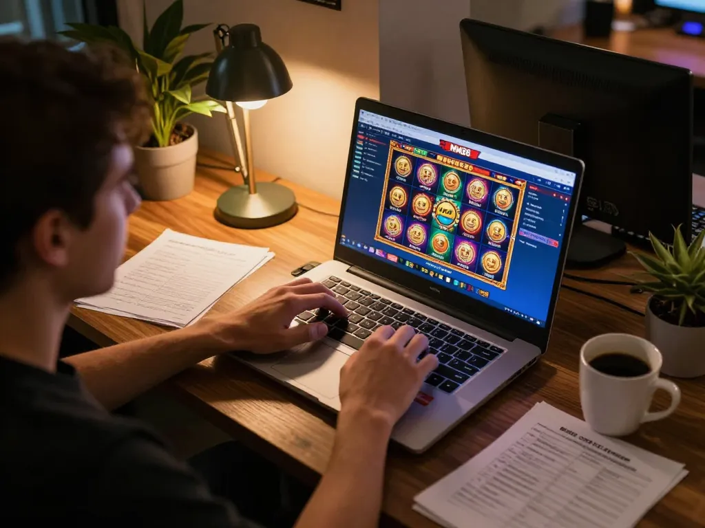 Player engaging with MM88 online casino interface for immersive slot game experience