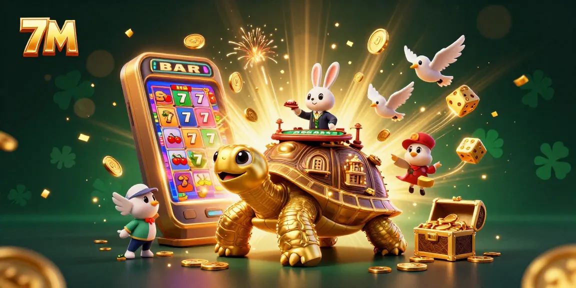 Spin the slots and win big with 7M in this vibrant casino illustration!