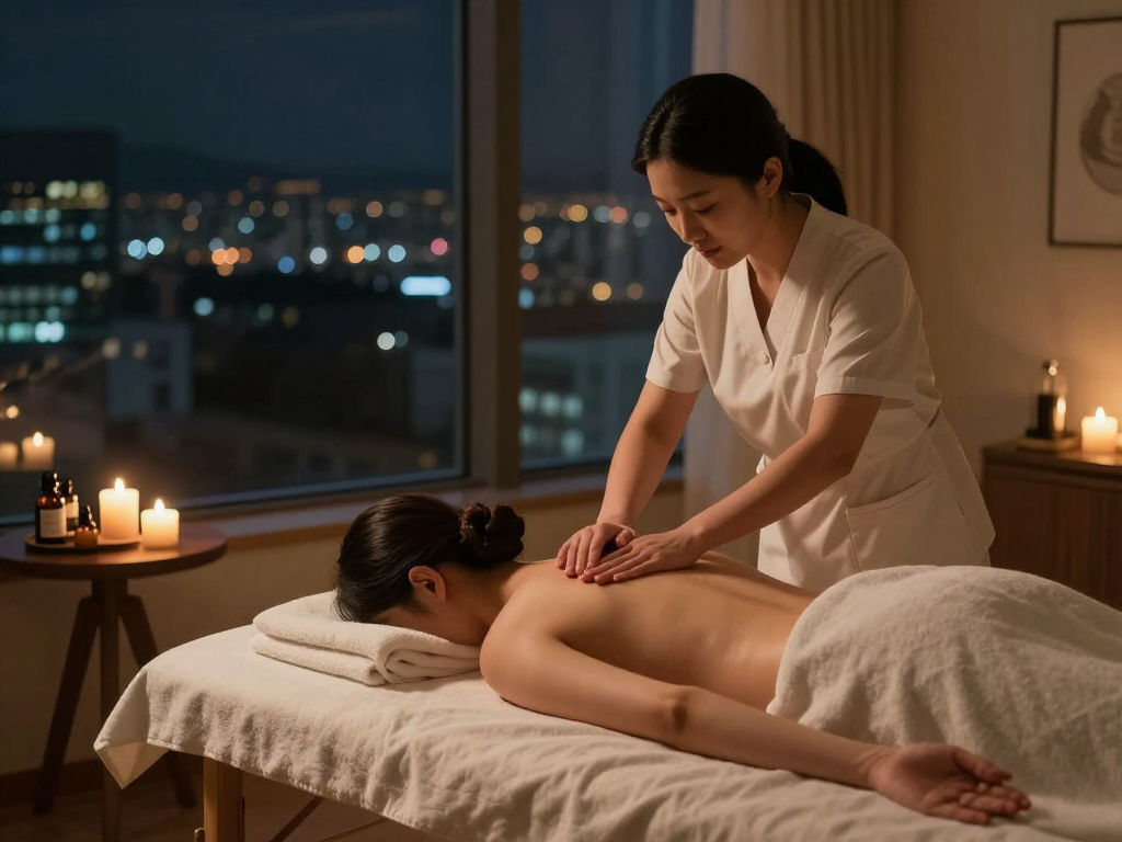 Enjoy a peaceful 서울출장마사지 experience with a professional therapist in a serene home setting.