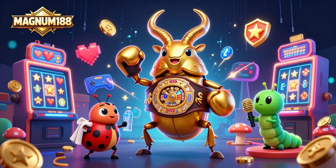 Experience MAGNUM188 with vibrant slot machines and dynamic characters in an exhilarating gambling scene.