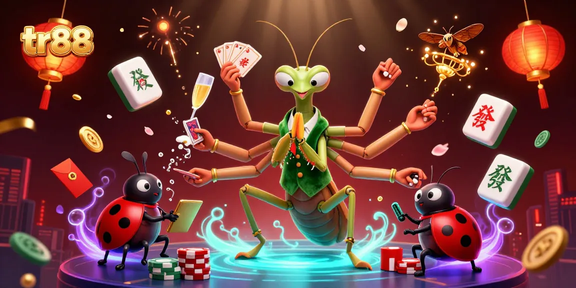 Experience exciting gaming at tr88 with a vibrant 3D casino scene featuring dynamic characters and festive elements.