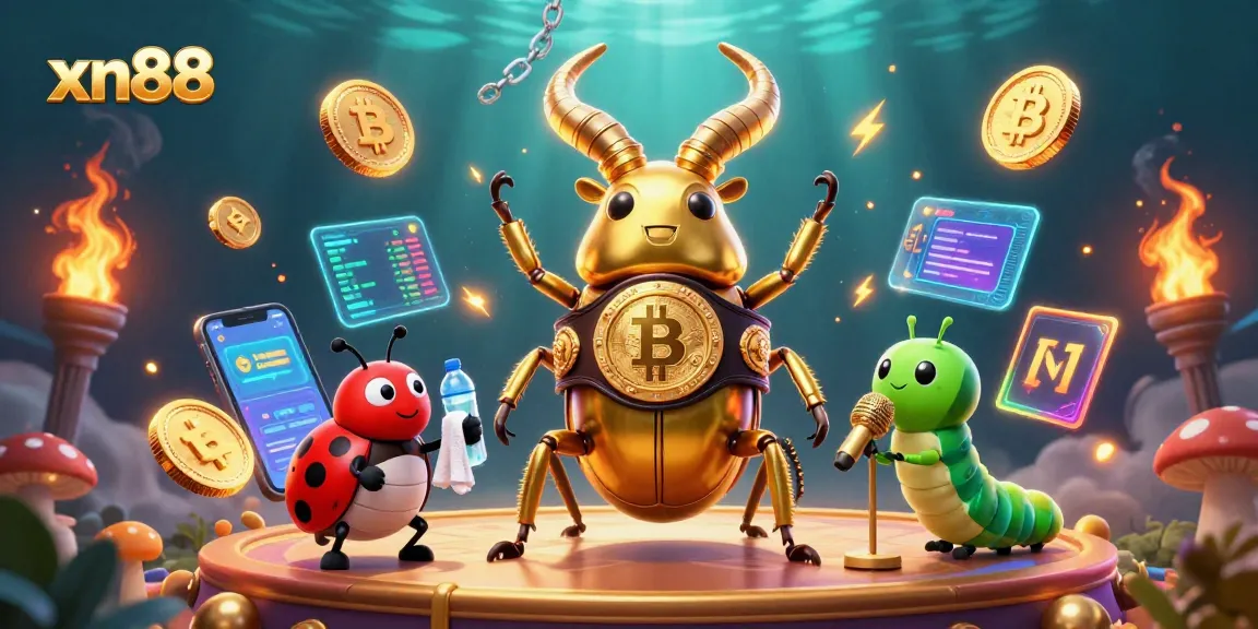 Experience exhilarating gaming action at xn88 with vibrant casino-themed characters and crypto elements.