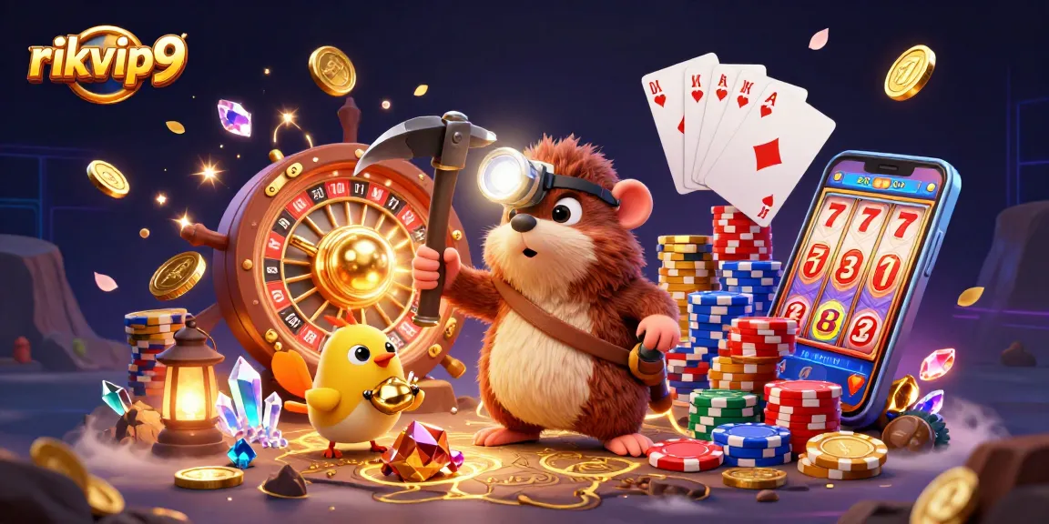 Join the adventure at rikvip9 as a treasure hunter mole discovers golden gems and casino riches.