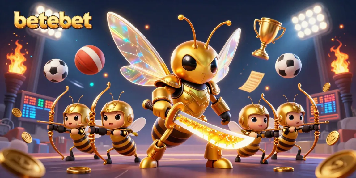 Engage with betebet’s thrilling sports environment featuring a samurai hornet and dynamic gaming elements.