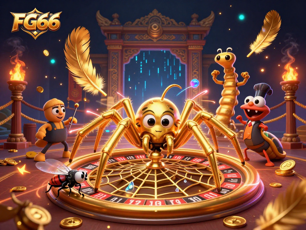 Place your bets at FG66's roulette table with a golden web of opportunity!