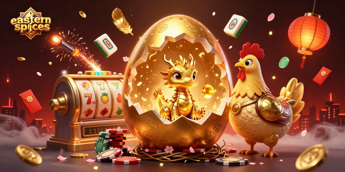 Spin the slot reels with easternspices' golden dragon, showcasing vibrant casino elements.