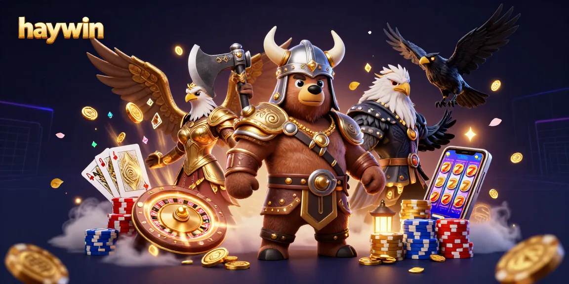 Engage with haywin's massive jackpots and thrilling casino games in an exciting 3D illustration.