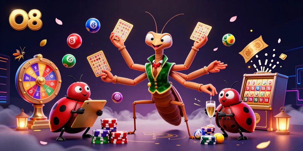 Experience the excitement of O8 with a dynamic casino scene featuring colorful elements and engaging characters.