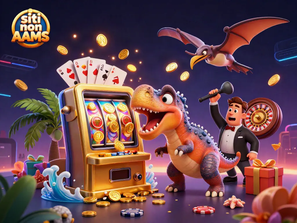 Gioca ai casinò non AAMS con slot machine dorate, gente in lotta per vincere monete dorate.