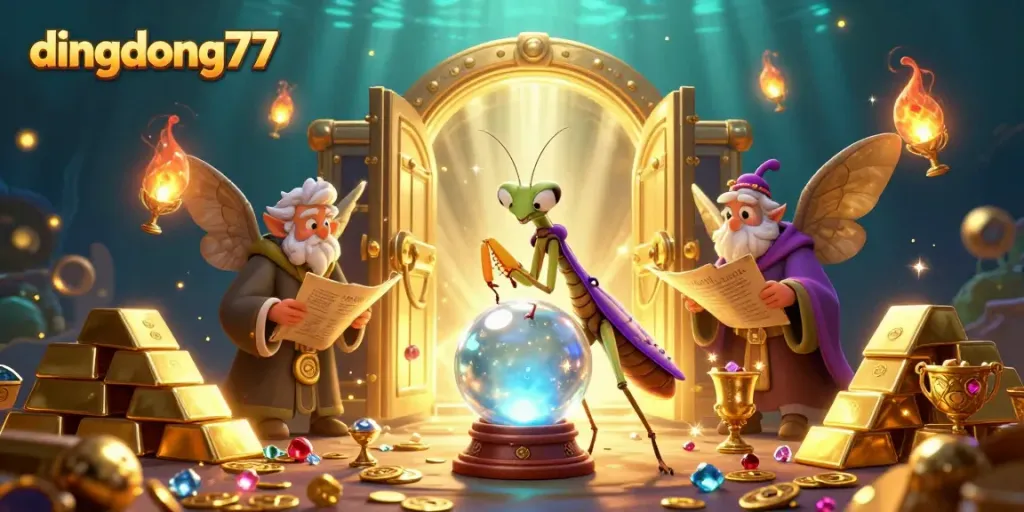 Experience thrilling wins and stunning jackpots with dingdong77 at this vibrant online casino illustration.