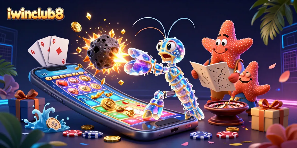 Experience thrills at iwinclub8 with a galactic samurai smashing asteroids for golden coins and gems!