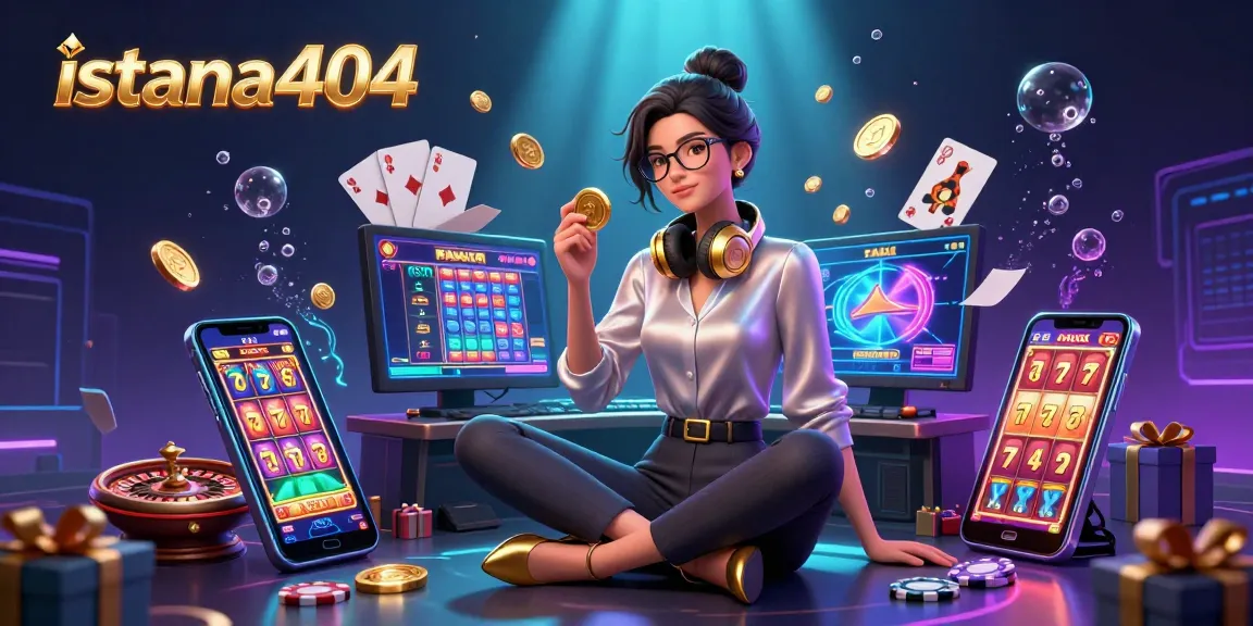 Experience thrilling gameplay at istana404 with vibrant slots, golden coins, and engaging casino elements.