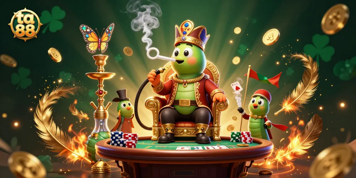 Play poker with ta 88's vibrant casino scene featuring the hookah-master and gold details.