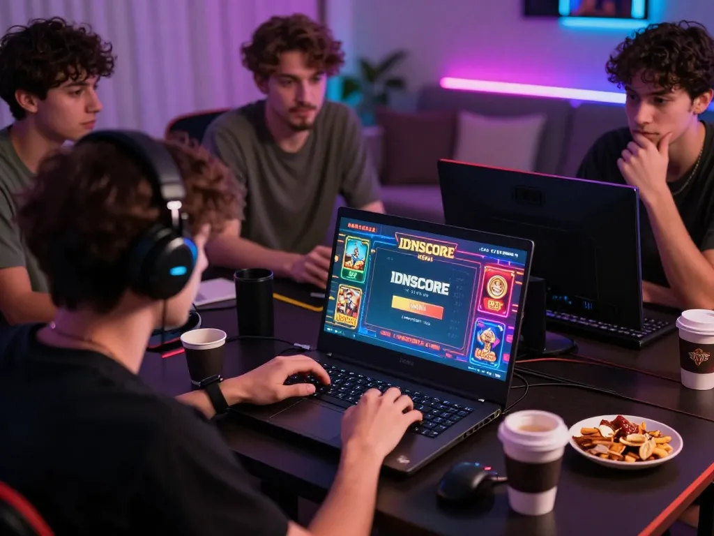 Engaging with IDNSCORE LOGIN during a thrilling online tournament, showcasing competitive gameplay.