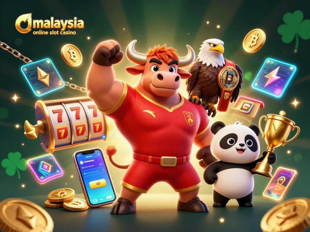 Experience the excitement of malaysia online slot casino with vivid characters celebrating wins in a colorful 3D scene.