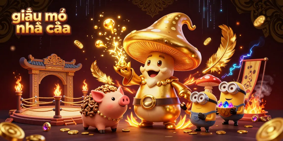 Engagingly explore giải mã nhà cái with a magical scene capturing casino treasures and dynamic characters.