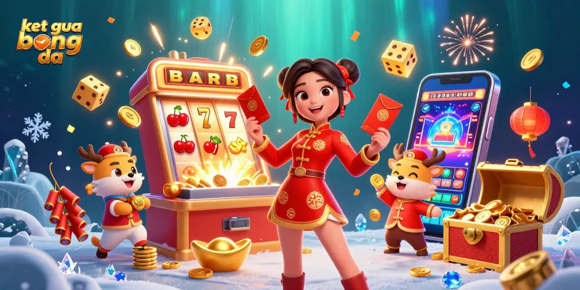 Win exciting ket qua bong da updates in a vibrant, festive casino scene bursting with energy.