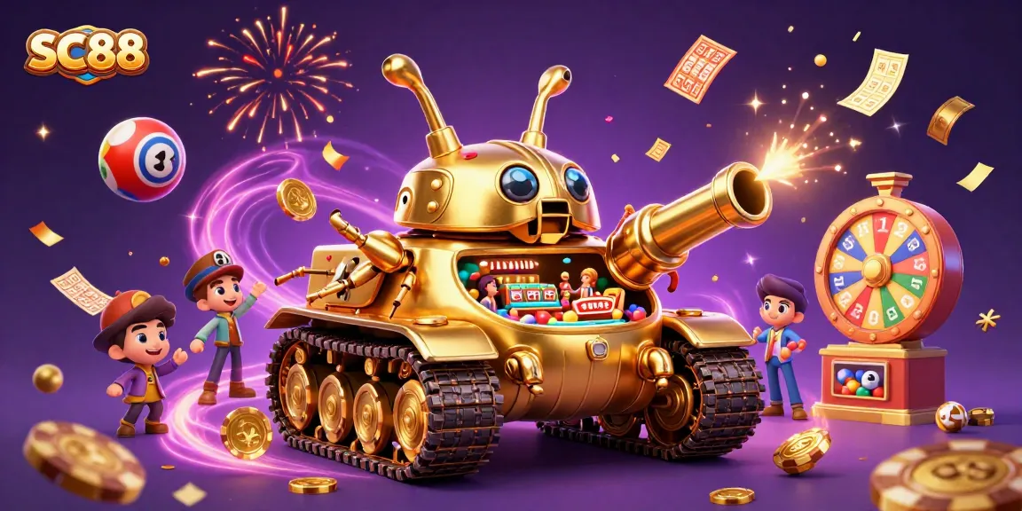 Win thrilling jackpots at SC88's fantastic mini-casino inside a golden beetle tank.