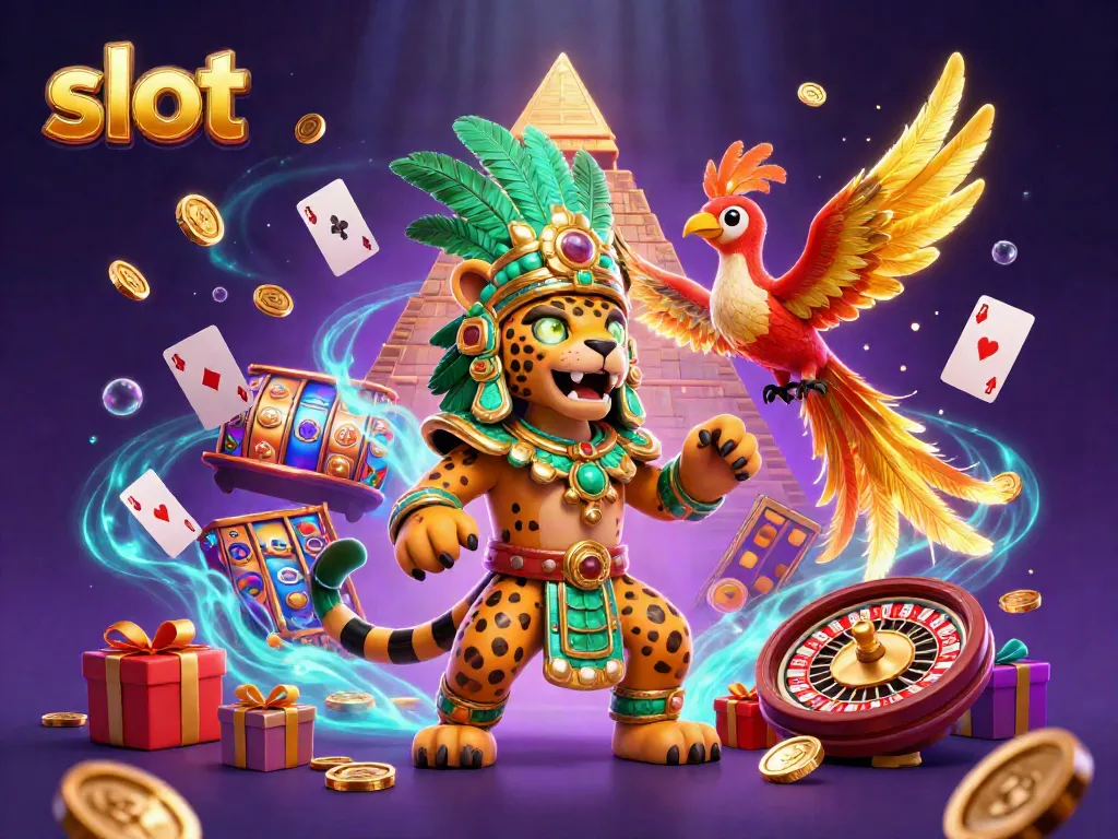Engaging scene featuring stylish slot game elements and Mayan characters, highlighting the casino experience.