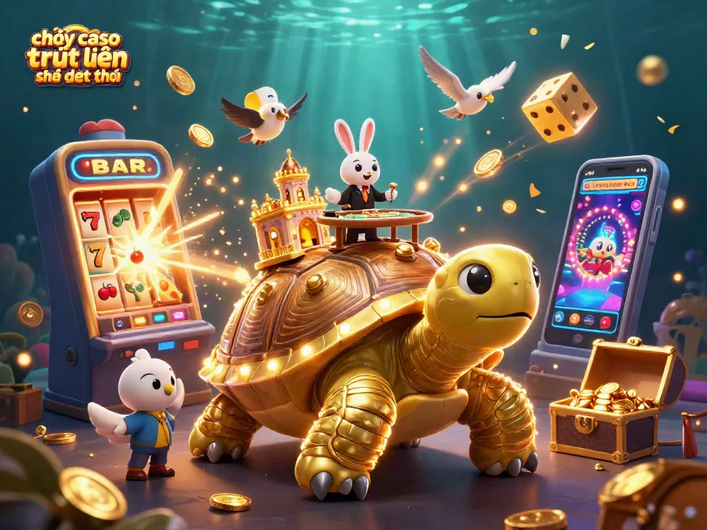 Chơi casino trực tuyến trên điện thoại với hình ảnh sinh động của trò chơi và các nhân vật thú vị.