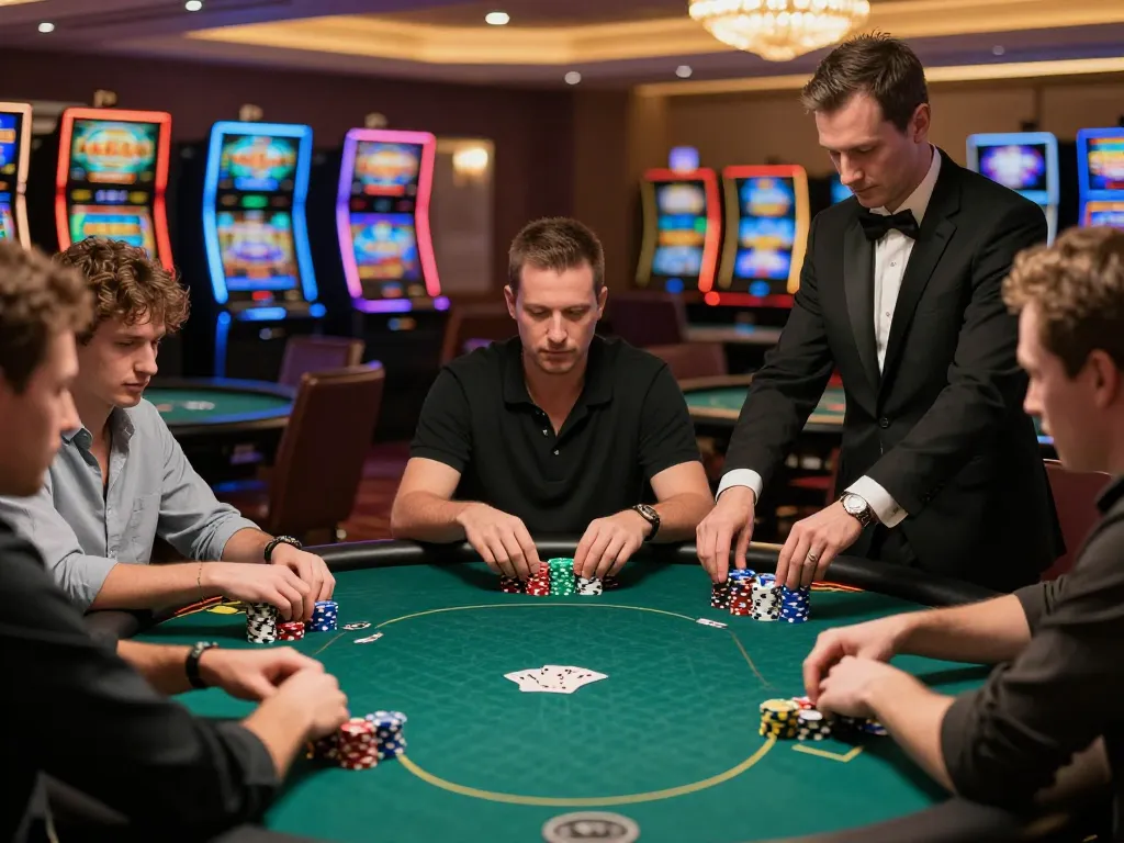 Engaging poker players at a table showcasing 789bet's thrilling casino experience.