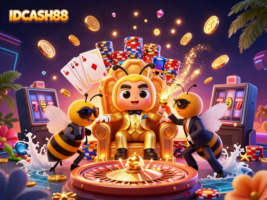 Experience thrilling gameplay at IDCASH88 with high-stakes casino action in a vibrant 3D scene.