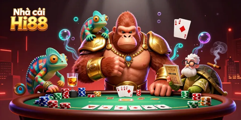 Engage with Nhà cái Hi88 for thrilling poker action surrounded by vibrant casino elements