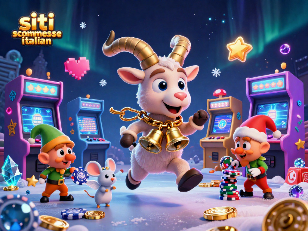 Scommetti nei migliori siti scommesse italiani con un Krampus festivo che gestisce il casinò, mentre un topolino e folletti rubano fiches!