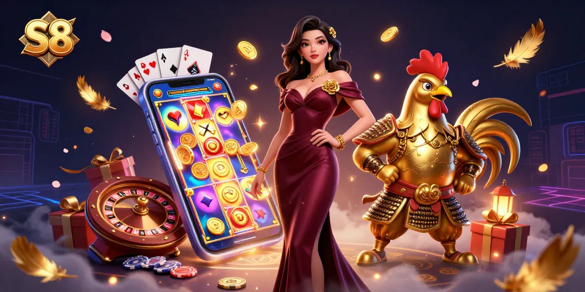 S8 reels spin as glamorous casino characters invite players into the action.