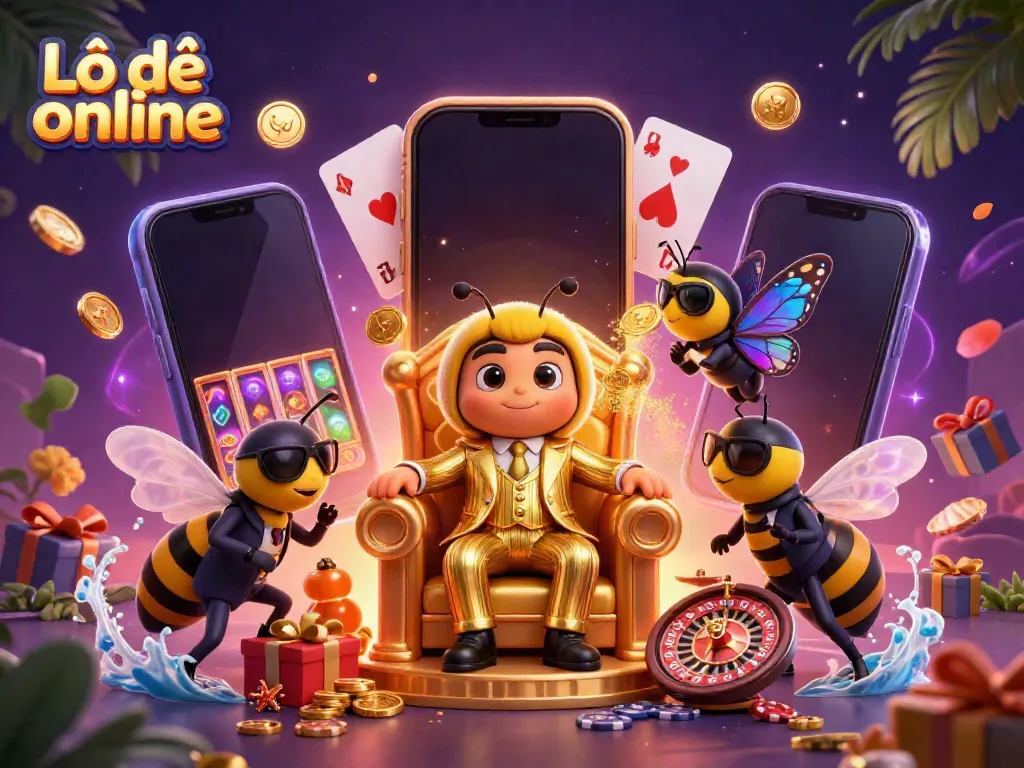 Engage in Lô đề online adventures with a dynamic casino scene and vibrant characters.