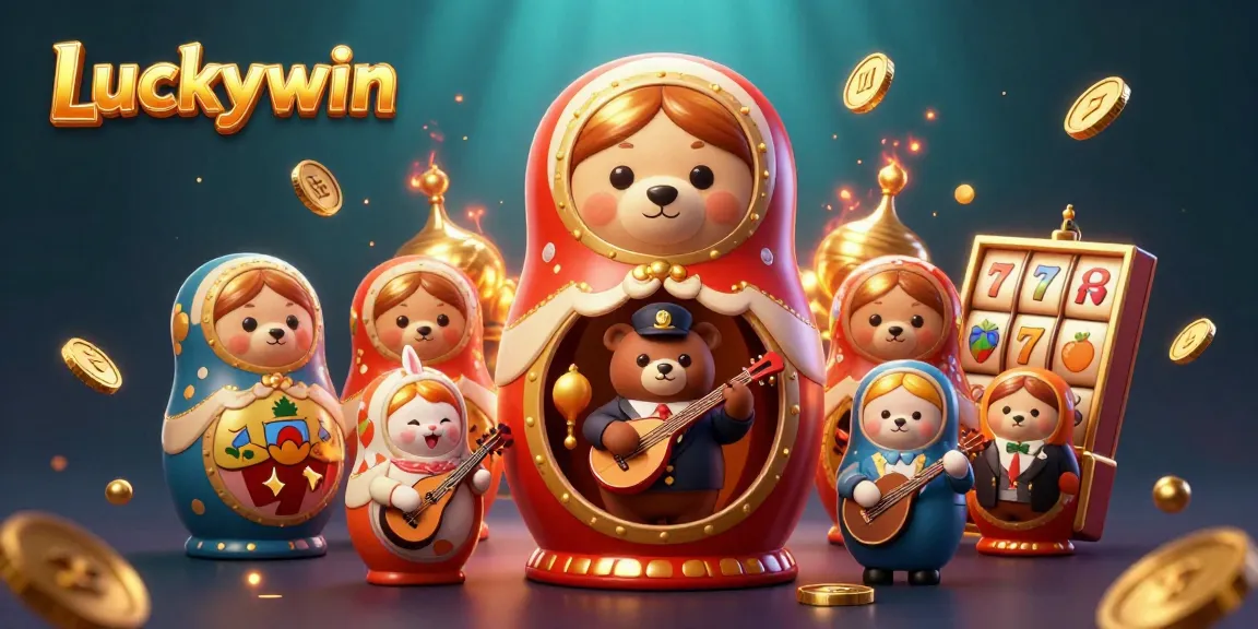 Spin the reels of the Luckywin slot game with vibrant bears and celebratory elements.