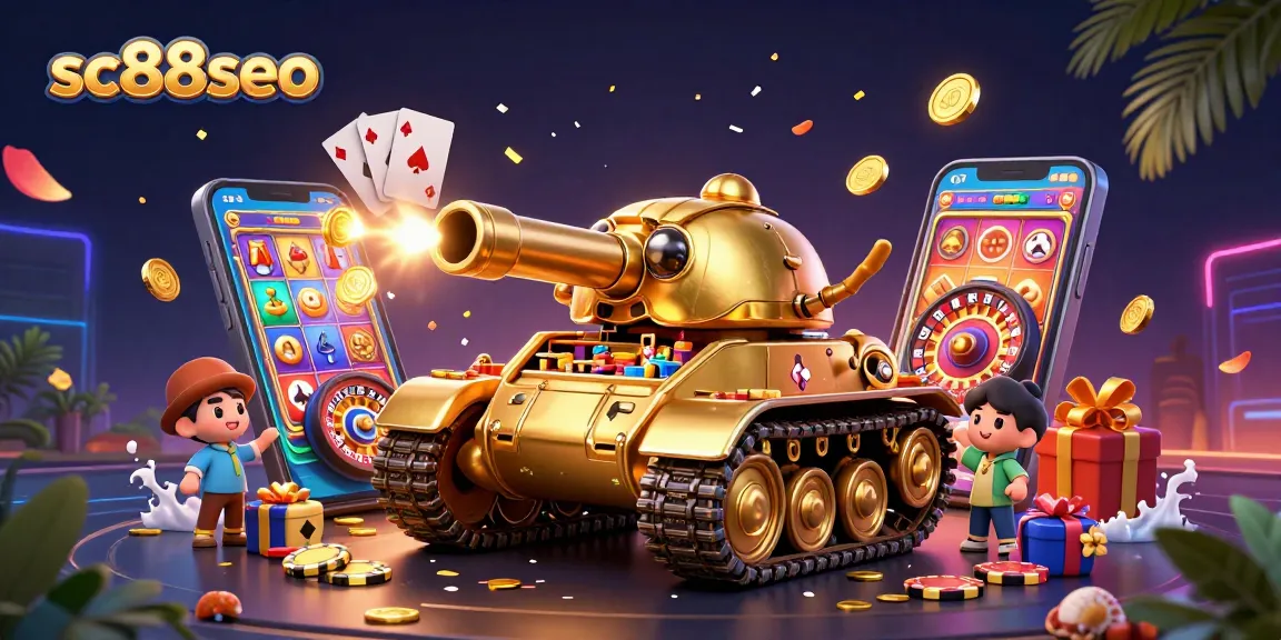 Experience the excitement of sc88seo with a golden beetle tank mini casino bursting with vibrant gaming elements.